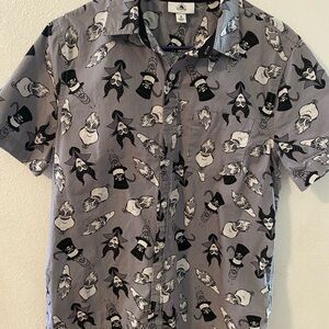 Disney Villains Gray Button Down Shirt